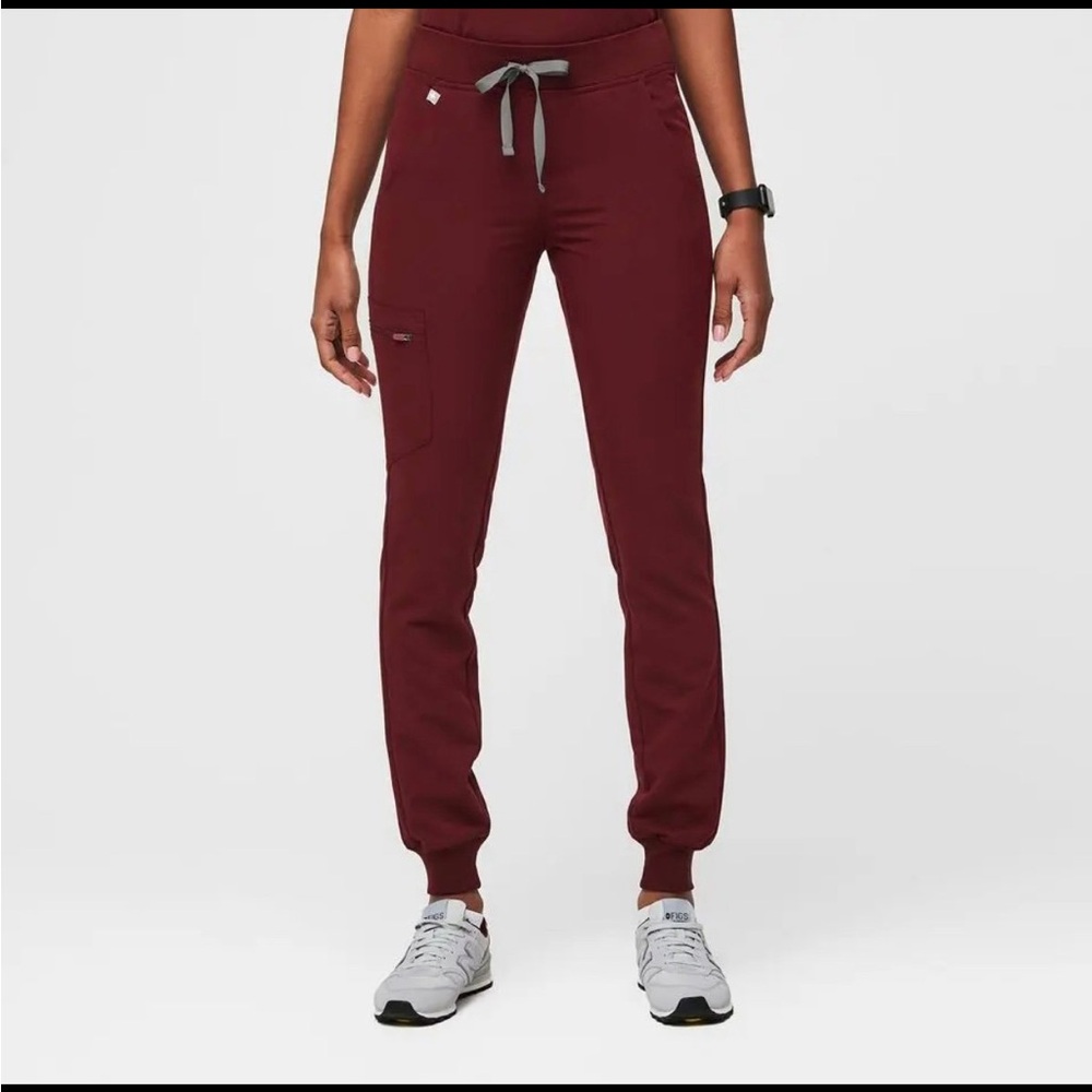 Figs Burgundy Track Pants